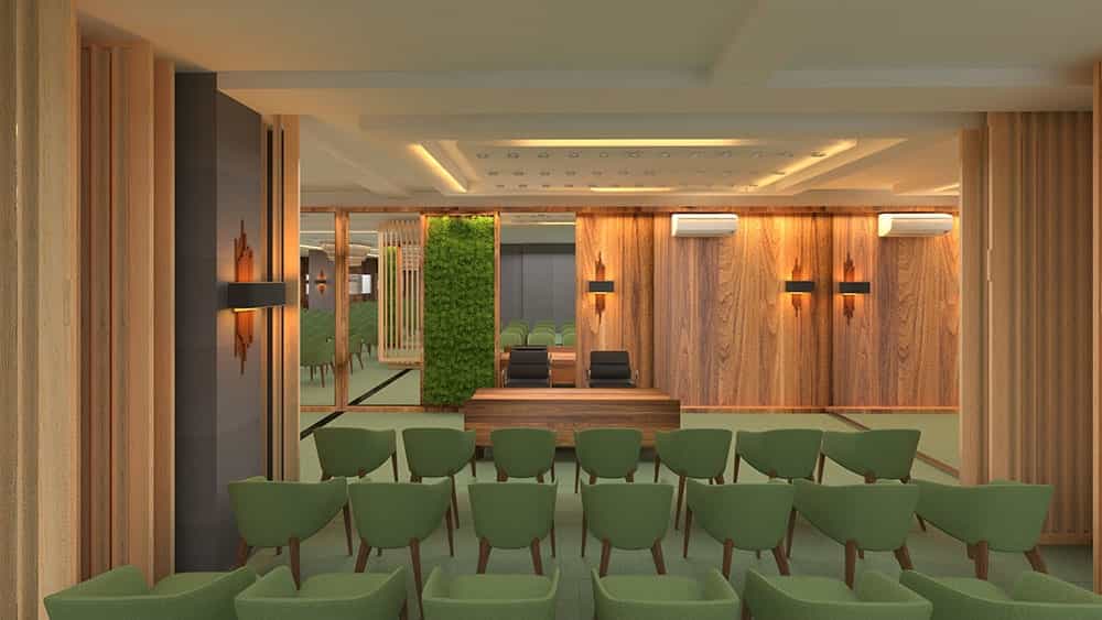 SOFA Group Interior Architecture Ankara Office designed the Library, Conference Hall, and Entrance Reception and Waiting Area for the Ankara Headquarters Building of the Psychotherapy Institute